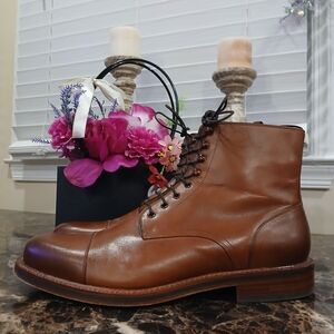 Beckett Simonon Dowler Cap-Toe Leather Boots Size 11.5 for Men